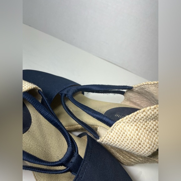 Adrienne Vittadini High Heeled Espadrilles Wedges Black Stretch 8.5 M - Picture 7 of 9